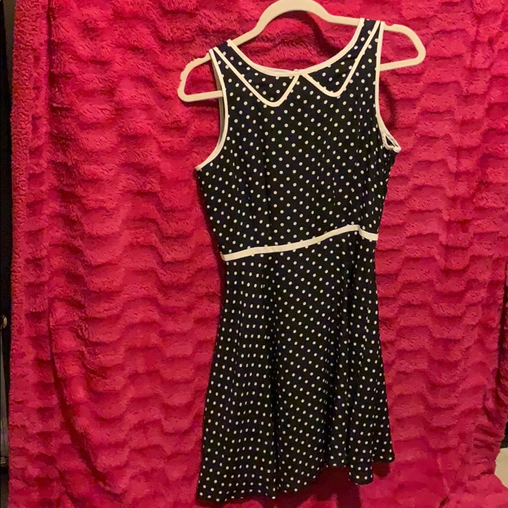 Cocktail Dress Black with white dots.